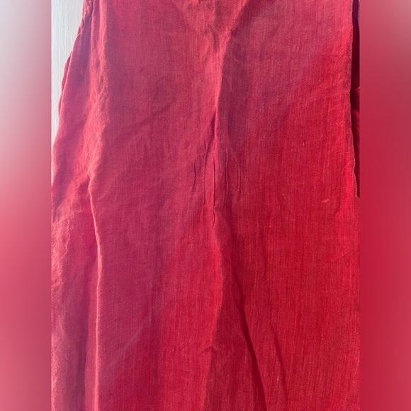 South Street Linen Red Sleeveless Linen Pop Over Tunic Midi Dress Size 6 - Picture 6 of 7